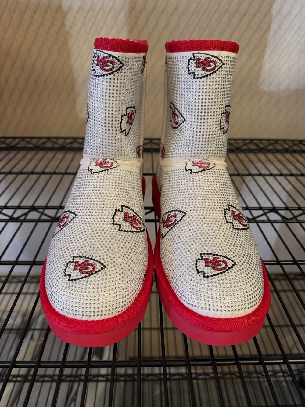 Kansas City Chiefs Crystal Embellished Ugg Type Boots